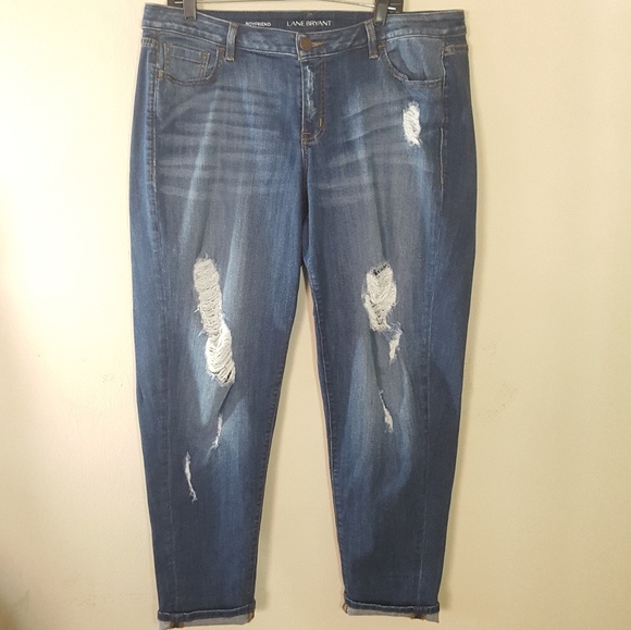 Lane Bryant Denim - Lane Bryant Distressed Boyfriend Jeans
